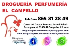 Horario de apertura Droguería Perfumería El Campello, 
