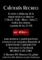 Horario de apertura Recreo café chill, Vilanova i la Geltrú