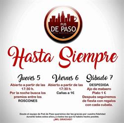 Horario de apertura Pub De Paso, Hoya Gonzalo