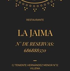 Horario de apertura Restaurante La Jaima., Villena