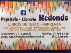 Papelería Librería Redondo en Madrid (Villaverde) - Horario de apertura