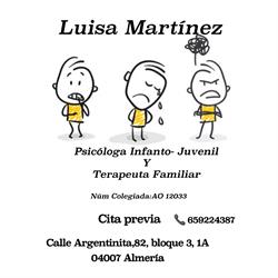 Horario de apertura Psicóloga Luisa Martínez Belmonte, Almería