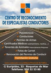 Horario de apertura Centro Especialistas Conductores, Roquetas de Mar