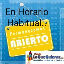 Horario de apertura Lo Que Quieras, Plasencia