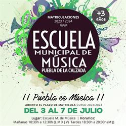 Horario de apertura Escuela de Música - Puebla de la Calzada, 