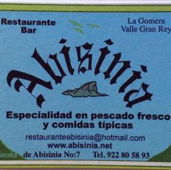 Horario de apertura Restaurante Abisinia, Valle Gran Rey