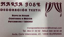 Horario de apertura María José Decoración Textil, Burriana