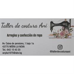 Horario de apertura Taller De Costura Ani, Mora la Nova