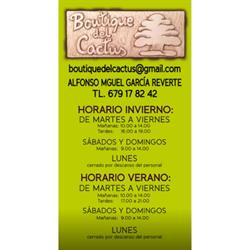 Horario de apertura Centro De Jardineria Boutique Del Cactus, Purias