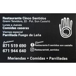 Horario de apertura Restaurante Cinco Sentidos, Palma de Mallorca