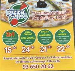 Horario de apertura Pizza Sapri - Corbera, Corbera de Llobregat