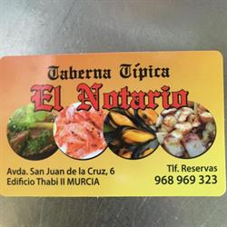Horario de apertura Taberna típica Bar El Notario, Murcia