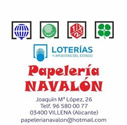 Horario de apertura Papeleria navalon, Villena