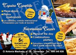 Horario de apertura Esquina Española - The Spanish Corner, Torrevieja