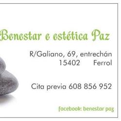 Horario de apertura Benestar e Estética Paz, Ferrol