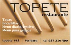 Horario de apertura Restaurant Topete, Terrassa