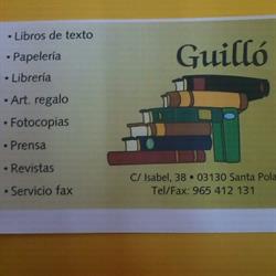 Horario de apertura Papelería Guilló, Santa Pola
