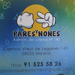 Administración de Loterías Pares y Nones en Madrid (Carabanchel) - Horario de apertura