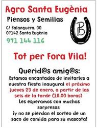 Horario de apertura Agro Santa Eugènia, 