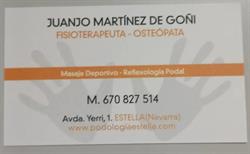Horario de apertura Osteopatía y Fisioterapia Juanjo Martínez de Goñi, Estella