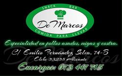 Horario de apertura De Marcos comida tradicional para llevar, Elche