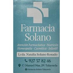 Horario de apertura Farmacia Solano Talayuela, 