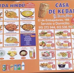 CASA DE KEBAB y comida hindú en Madrid (Arganzuela) - Horario de apertura