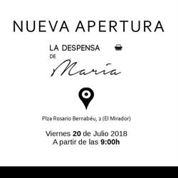 Horario de apertura La Despensa de María, El Mirador