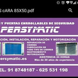Horario de apertura Persymatic, Arganda
