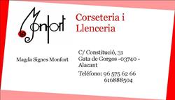 Horario de apertura Lencería Monfort, Gata de Gorgos