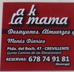Horario de apertura BAR a K La Mama, Crevillent