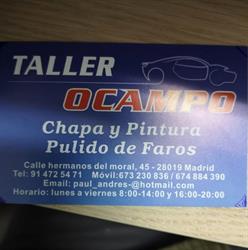 Taller Ocampo en Madrid (Carabanchel) - Horario de apertura