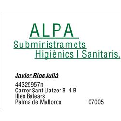 Horario de apertura Alpa Suministros Higiénicos y Sanitarios, Palma de Mallorca