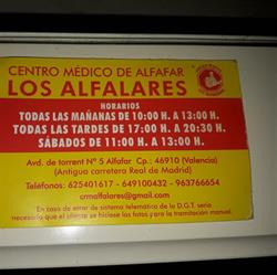 Horario de apertura Centro Médico los Alfalares, Valencia