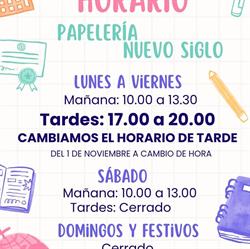 Horario de apertura Papelería Nuevo Siglo, Palos de la Frontera