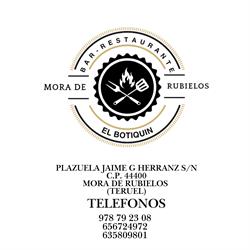 Horario de apertura BAR-RESTAURANTE EL BOTIQUÍN Especialistas en carnes a la brasa, Mora de Rubielos
