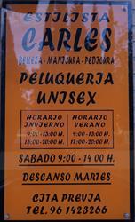 Horario de apertura Carles Peluqueros Puçol, 
