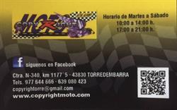 Horario de apertura Copyright Moto Taller de motos, recambios y accesorios, Torredembarra