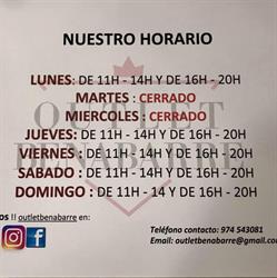 Horario de apertura Outlet Benabarre, 