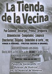 Horario de apertura La tienda de la vecina, Huércal de Almería