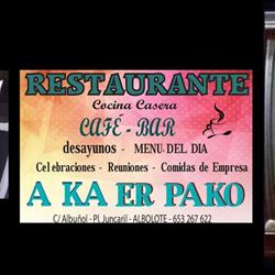 Horario de apertura Cafetería A Ka Er Pako, Albolote