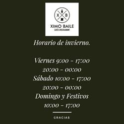 Horario de apertura Ximo Baile Cafe & Restaurante, Santa Pola