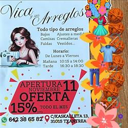 Horario de apertura Vika y sus Arreglos, Pamplona