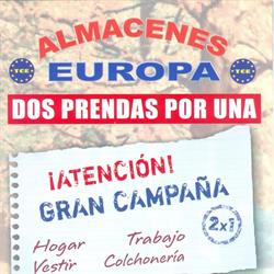 Horario de apertura Almacenes Europa Segovia, 