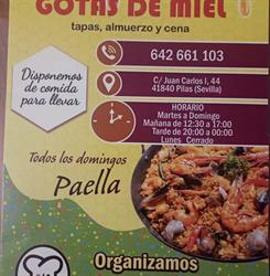 Horario de apertura Bar los Galgos Gotas de miel, Pilas