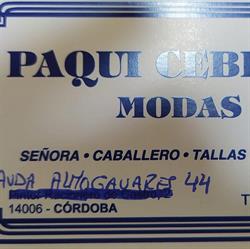 Paqui Cebrian modas en Córdoba (Norte-Sierra) - Horario de apertura